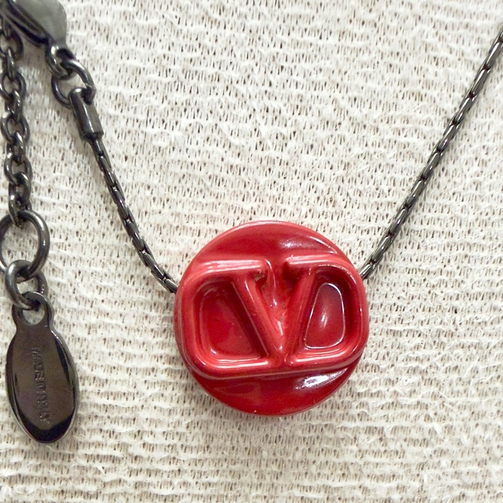 Valentino Garavani Red Enameled Necklace